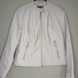 Baccini Women's Off-White Leather Jacket
